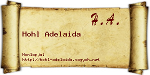 Hohl Adelaida névjegykártya